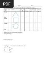 2.4: Finding The Sum of Interior Angles of Polygons (Worksheet)