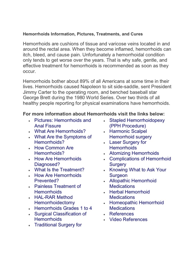Hemorrhoids Information Hemorrhoid Surgery