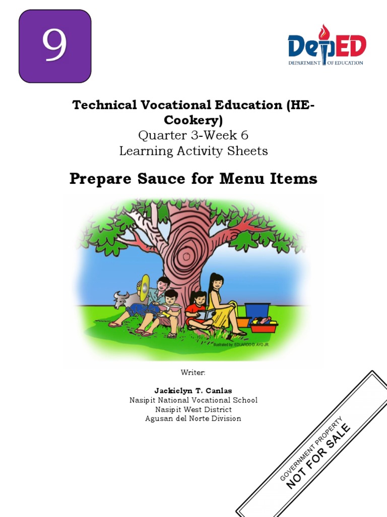 Cookery9 Q3 W6 Prepare Sauce | PDF | Sauce | Cooking