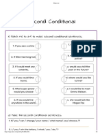 Second Conditional: 1) Match 1-6 To A-F To Make Second Conditional Sentences