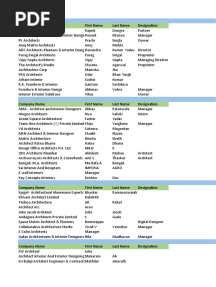Sample - All India Architects and Interior Designers Database