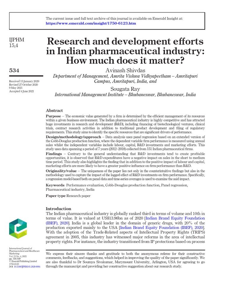 research-and-development-e-fforts-in-indian-pharmaceutical-industry