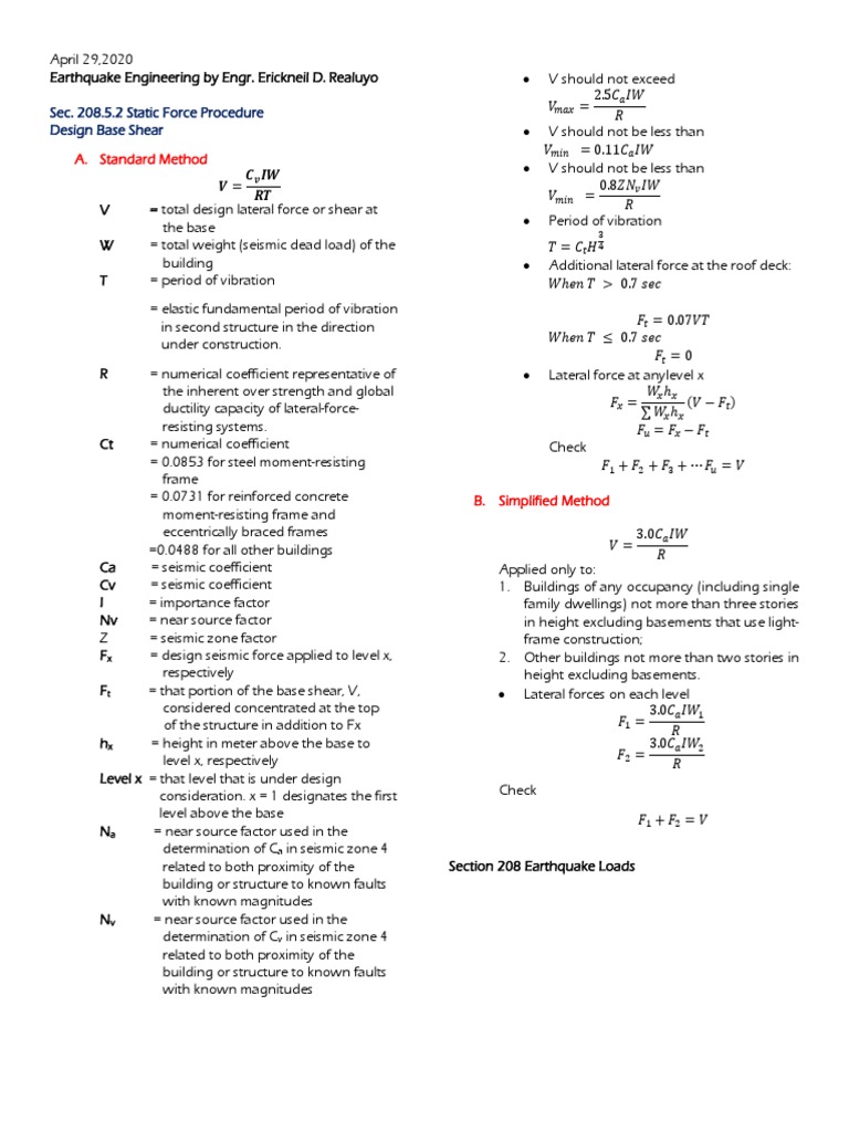 Earthquake Engineering Design Procedures | PDF | Moment Magnitude Scale ...