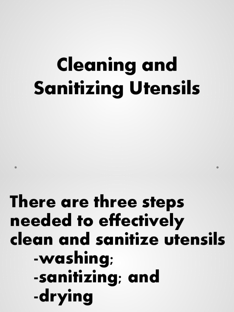 Cleaning and Sanitizing Utensils PDF