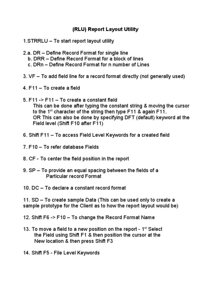 RLU Report Layout Utility Guide | PDF | Parameter (Computer Programming ...