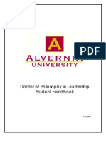 Doctor of Philosophy in Leadership Student Handbook: Fall 2009