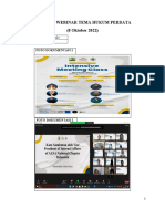 LAPORAN WEBINAR TEMA HUKUM PERDATA - 8 Oktober 2022 - 212314044