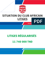 SITUATION DU CLUB AFRICAIN LITIGES Présentation