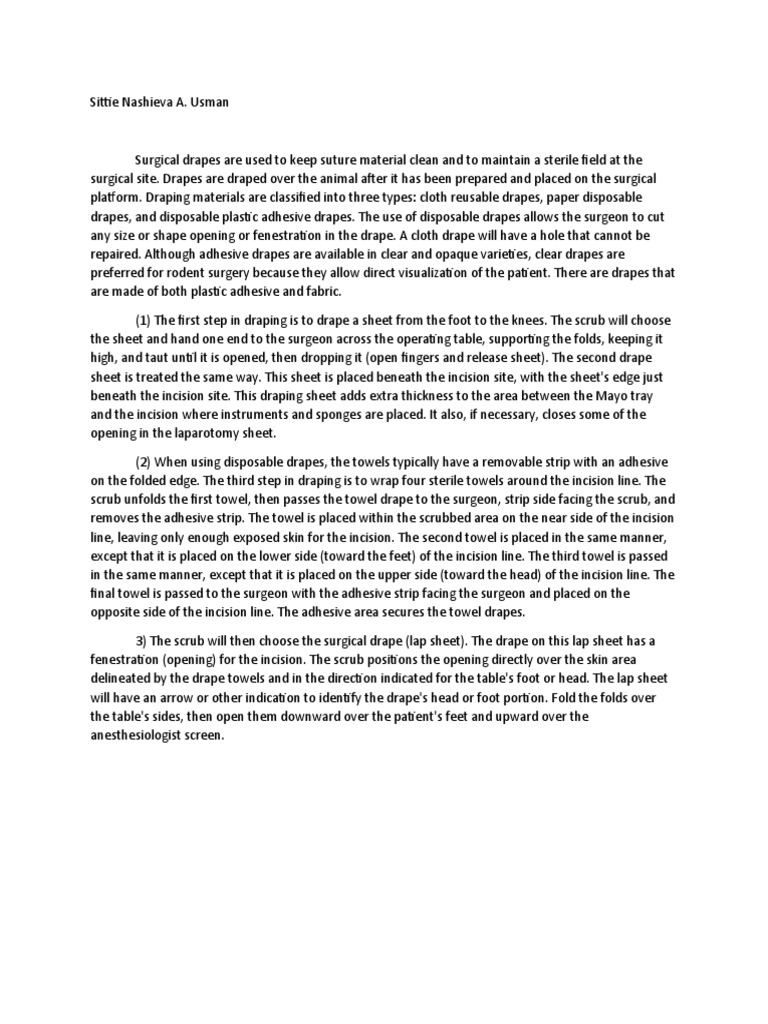 Proper Surgical Draping Techniques A ThreeStep Process for