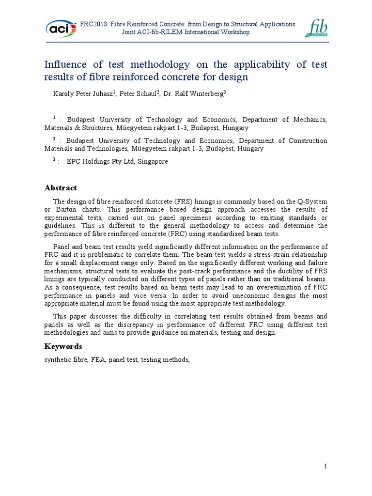 2018 - FRC - Influence of Test Methodology On The Applicability of Test ...