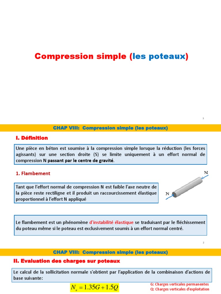 Compression simple des poteaux en béton | PDF | Béton armé | Résistance ...