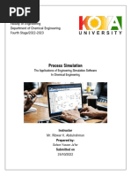 Assignment 1 - Application of Simulation Software