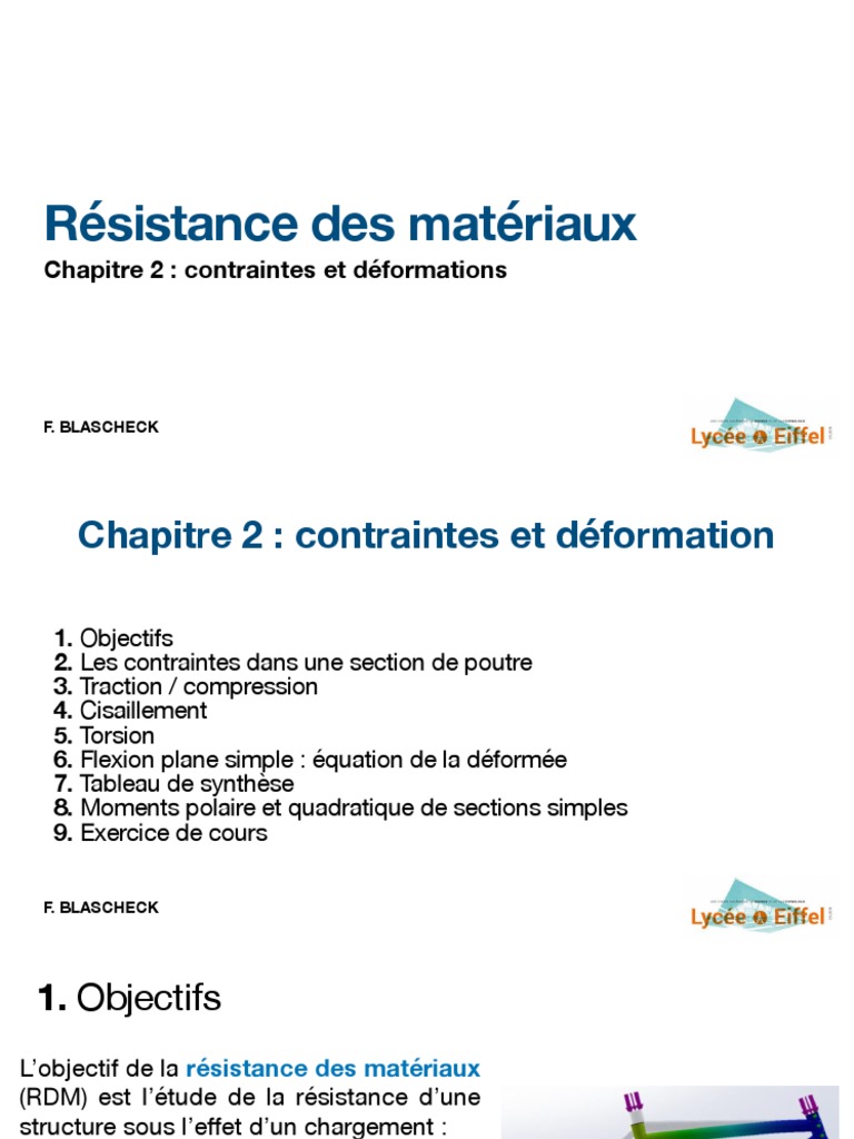 RDM Chap2 Cours | PDF | Résistance des matériaux | Flexion (matériau)
