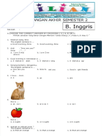 PDF Soal Uas Bahasa Inggris Kelas 2 SD Semester 1 Ganjil Dan Kunci Jawaban DL