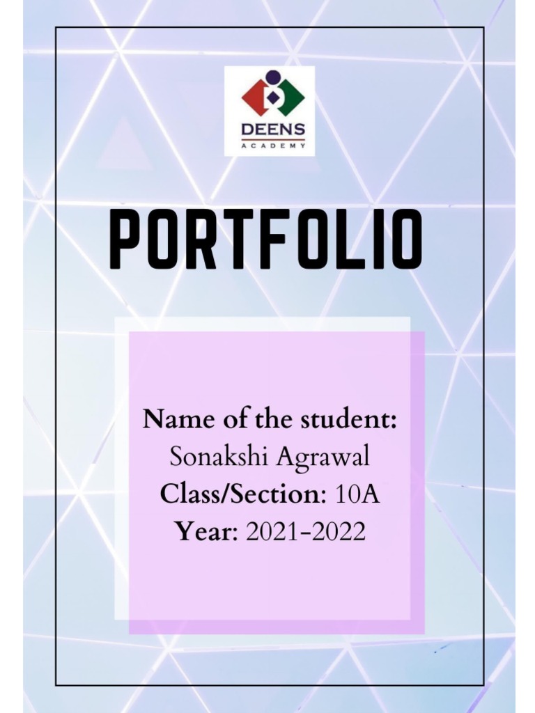 Sample Portfolio Format PDF