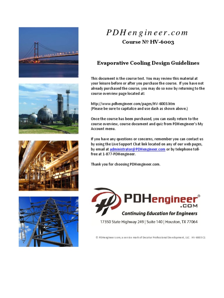 Evaporative Cooling Design Guidelines PDF Air Conditioning