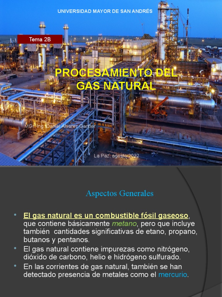 Procesamiento del Gas Natural | PDF | Refrigeración | Gas natural