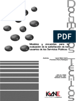 Modelos y Encuestas para La Evaluación de La Satisfacción de Los Usuarios de Los Servicios Públicos