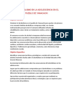 El Alcoholismo en La Adolescencia en El Pueblo de Yanacahi