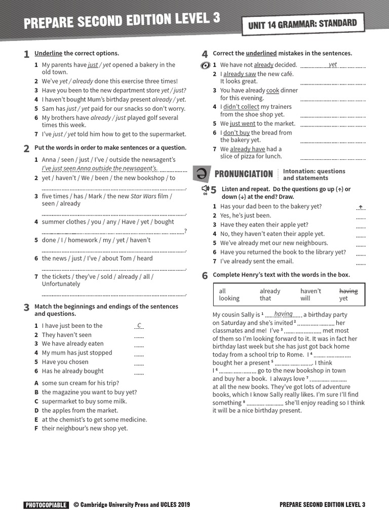 Prepare 3 Grammar Standard Unit 14 Pdf
