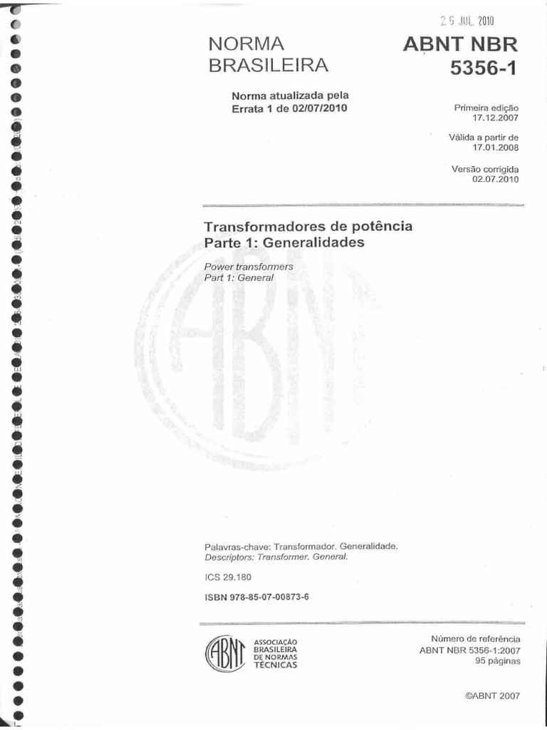Abnt NBR 5356 Parte 1 PDF