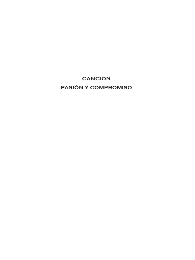 ÍNDICE Canción. Pasión y Compromiso | PDF | Canciones | Publicación