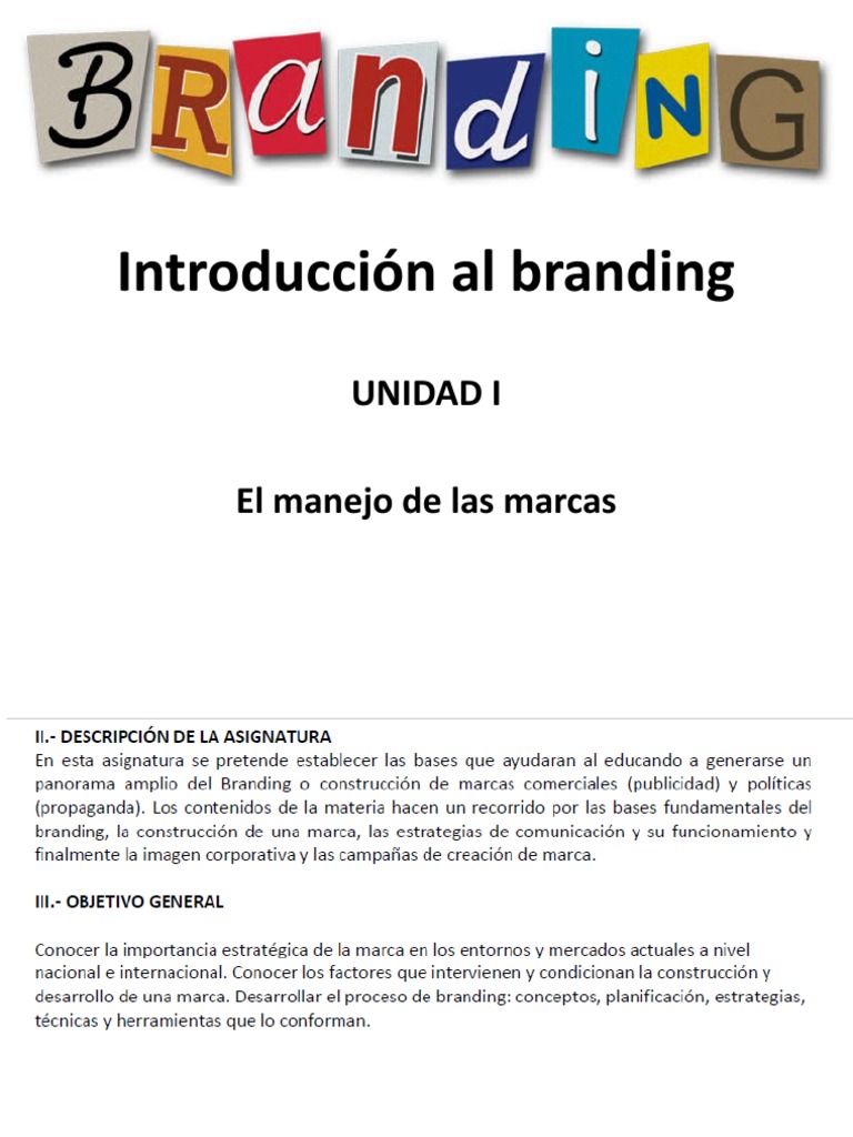 Introducciòn Al Branding Pdf Marca Marketing