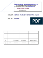 Advanced Oilfield Technology Company Work Procedure for Control Valves