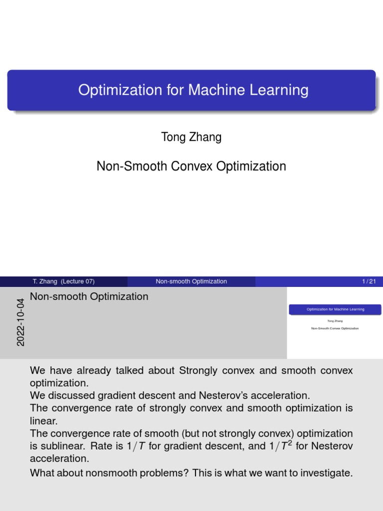 Lecture07 Slides | PDF | Mathematical Optimization | Mathematical Analysis