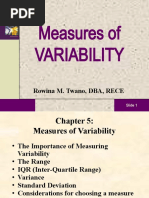 Lecture No. 6 Measures of Variability