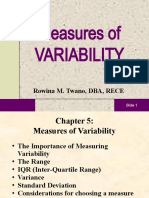 Lecture No. 6 Measures of Variability