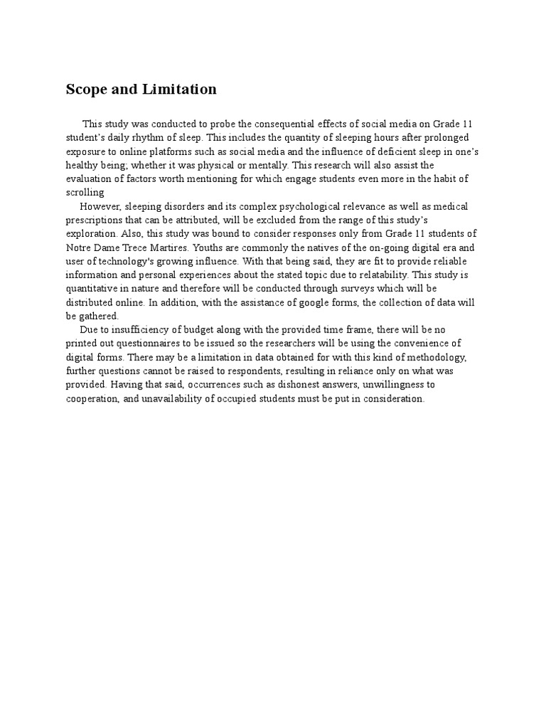 Scope and limitation pdf