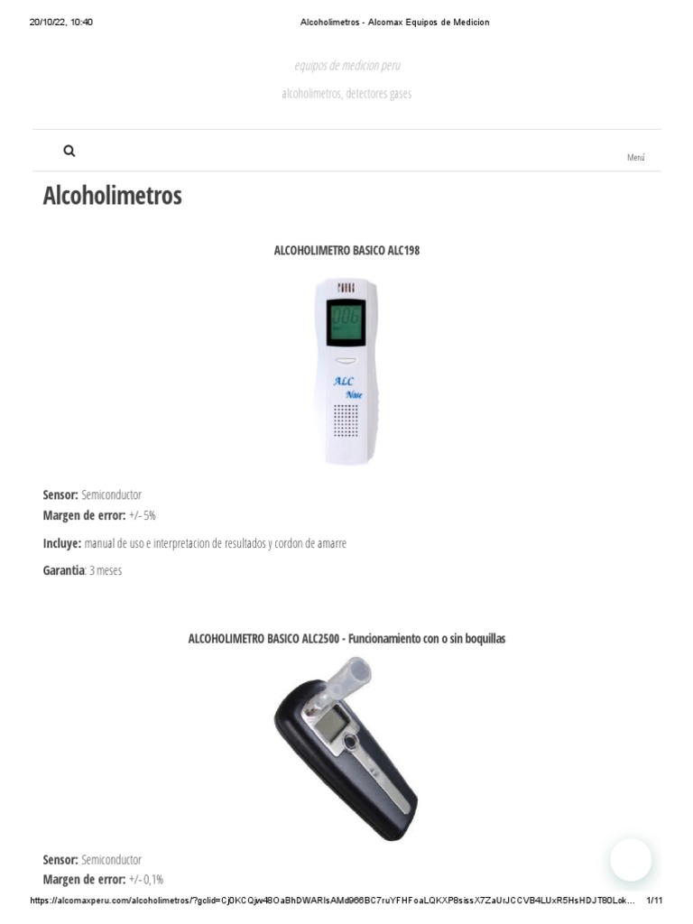 Alcoholimetros - Alcomax Equipos de Medicion | PDF | Etanol