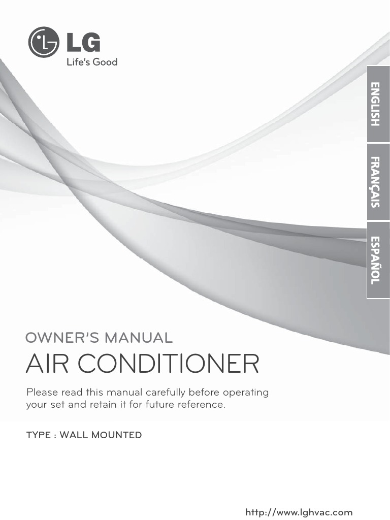 LG Wall Mounted AC Owner's Manual | PDF | Air Conditioning | Electrical ...