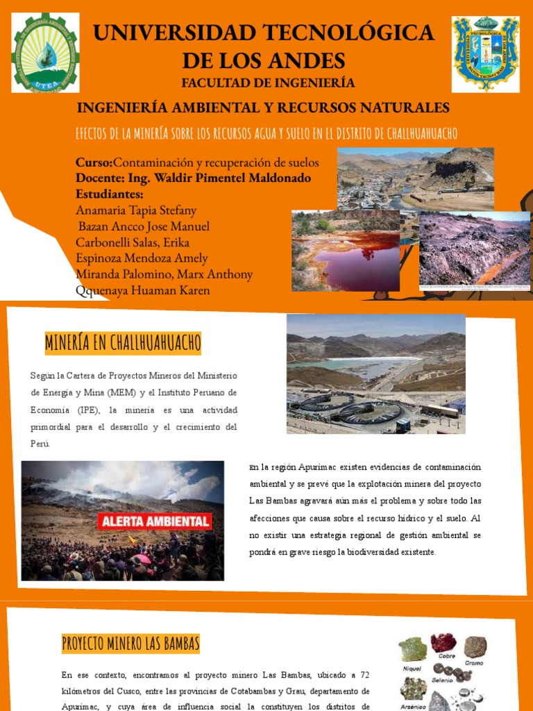 Efectos de La Mineria Sobre Los Recursos Agua y Suelo en El Distrito de ...