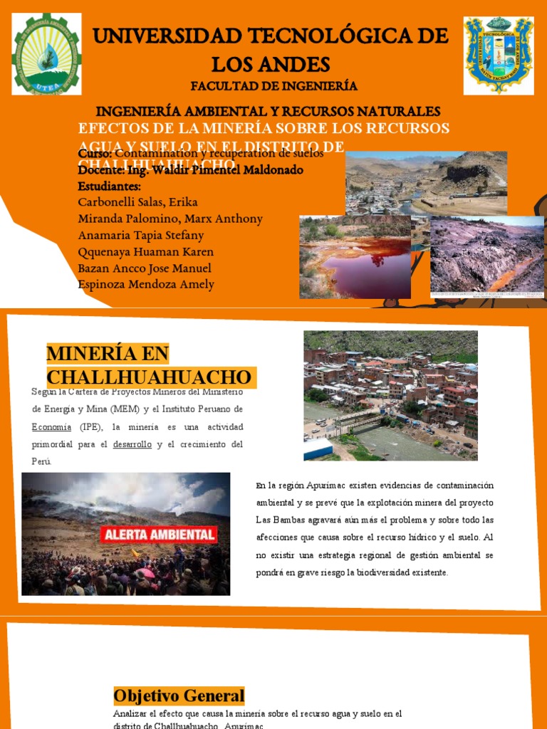Efectos de La Mineria Sobre Los Recursos Agua y Suelo en El Distrito de ...