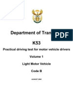 K53 Practical driving test guide