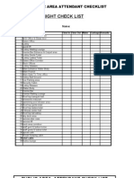 Public Area Attendant Checklist