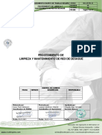 SGC-OP-PR-13 - Procedimiento de Limpieza y Mantenimiento de Red de Desague