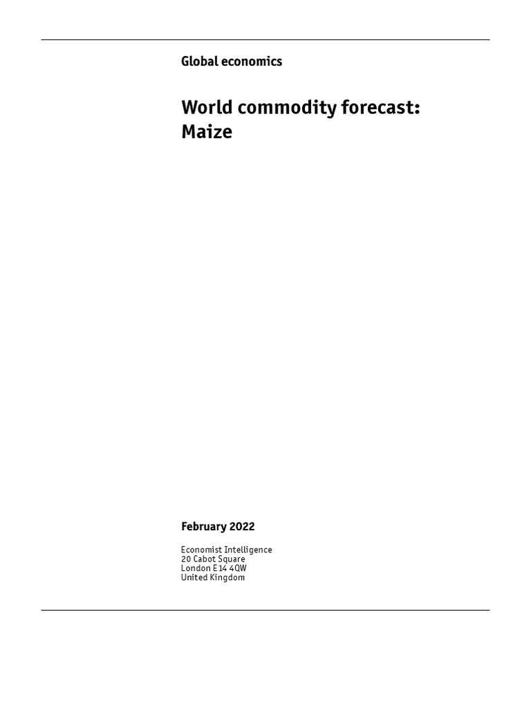 Commotity Forecast Maize Feb 22 PDF Modified Crops Maize