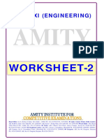 Worksheet Class XI