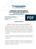 Orientações Sobre o Trabalho Ap1 - Variáveis Controláveis e Incontroláveis de Mercado