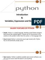 Lecture 1 Introduction and Variables