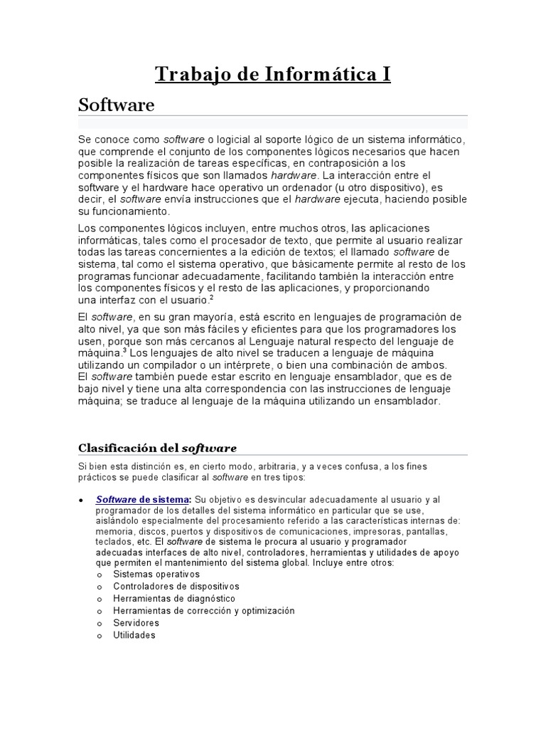 Trabajo Integrador Informática 2 | PDF | Software | Lenguaje de ...