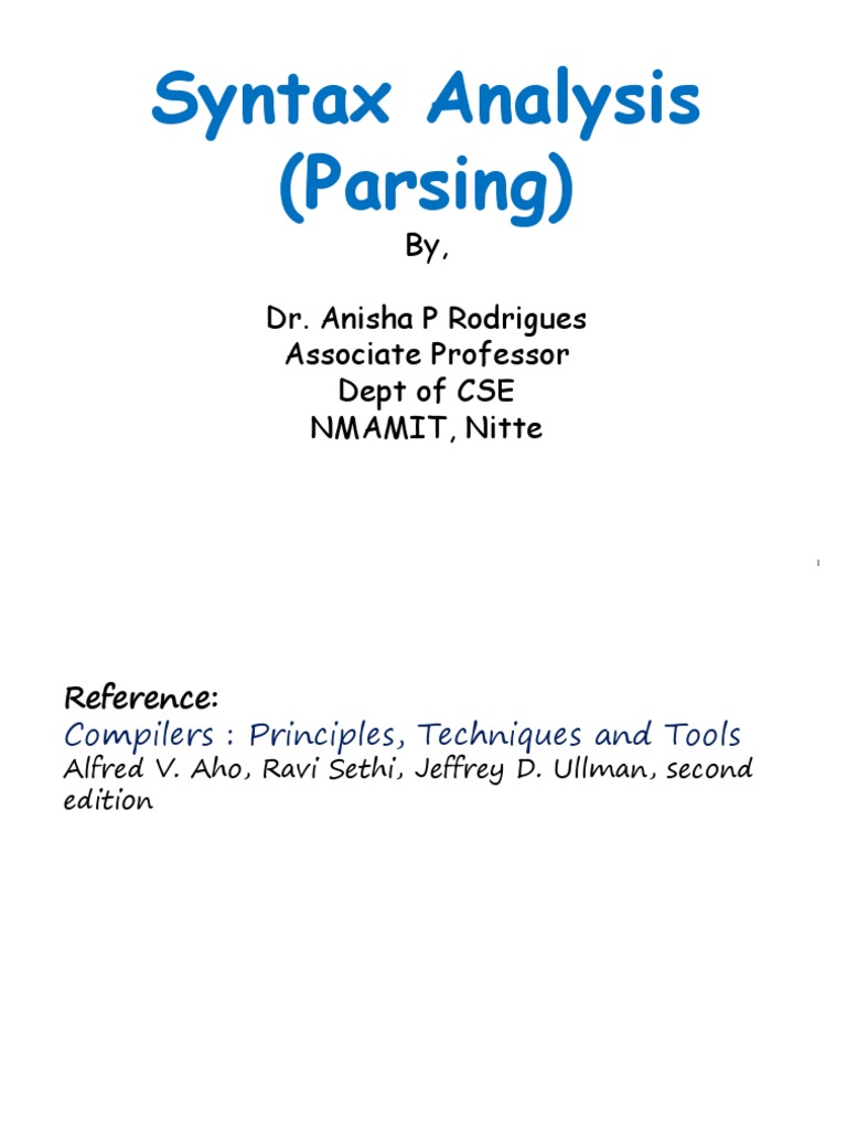3.syntax Analysis1 | PDF | Parsing | Computer Science