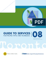 Guide To Services For People Who Are Homeless - 2008 - Toronto