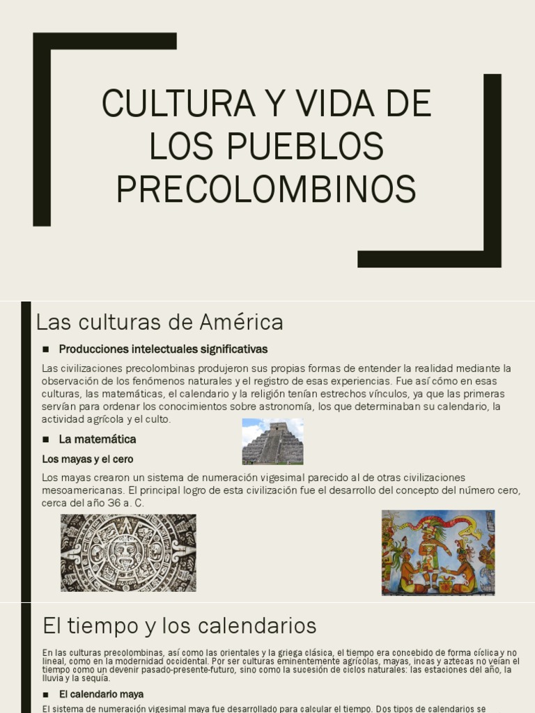 Cultura y Vida de Los Pueblos Precolombinos Historia | PDF ...