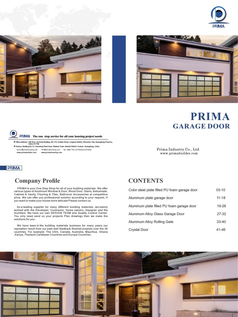 Prima Garage Door Brochure | PDF | Door | Building Engineering