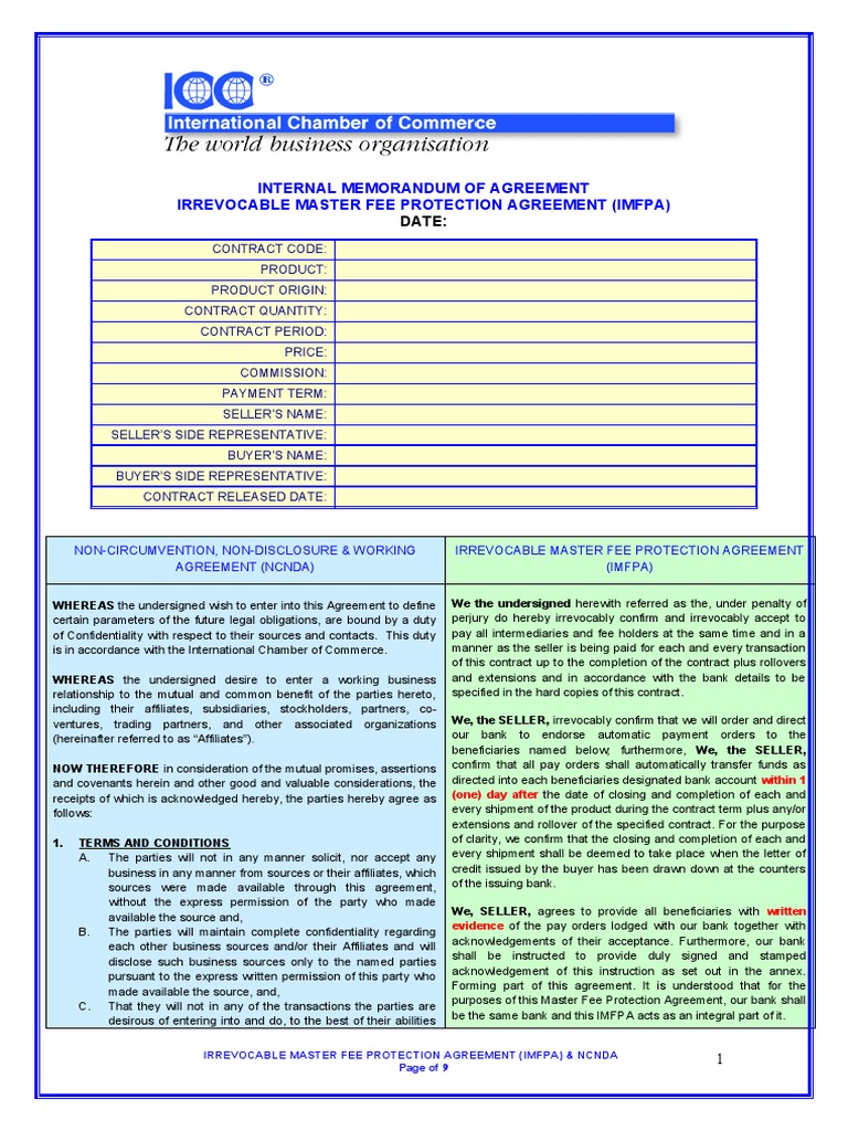 NCNDA IMFPA Template C PDF Arbitration Justice NCNDA IMFPA Template C PDF Arbitration Justice