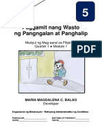 Passed 2102-13-21MELCS Baguio Paggamit Nang Wasto NG Pangngalan at Panghalip